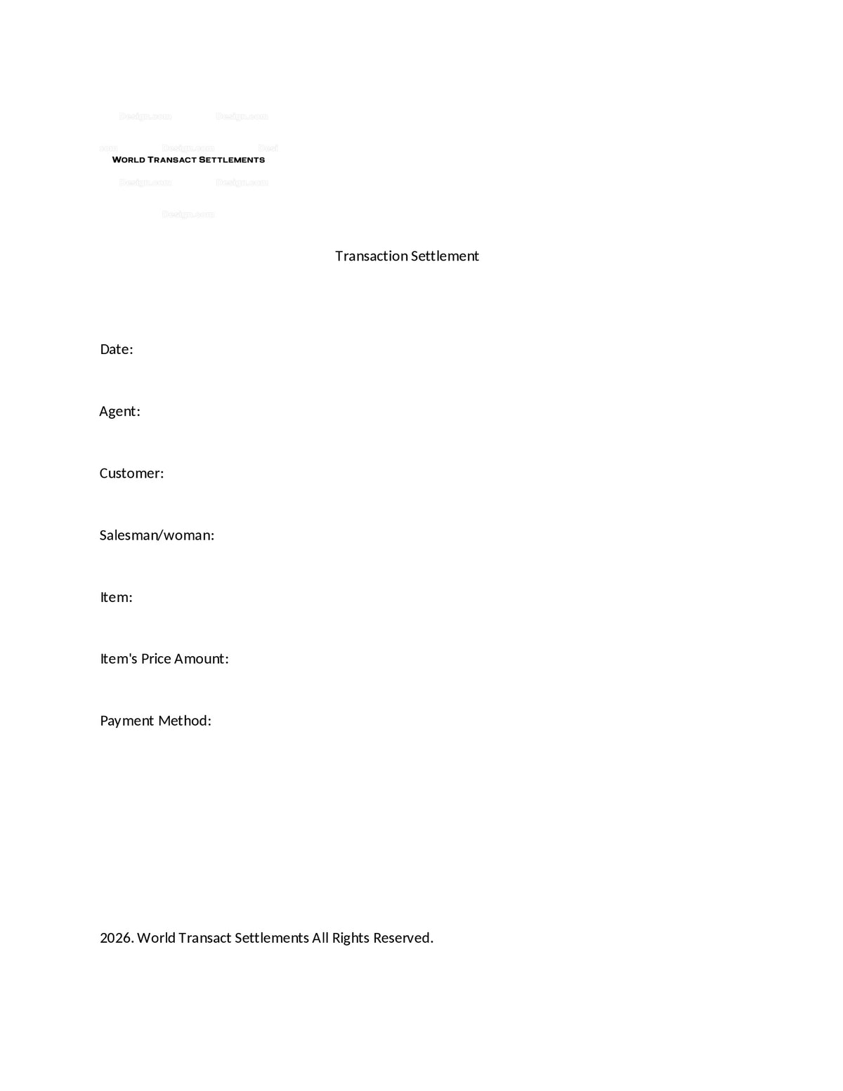 Transaction Settlement